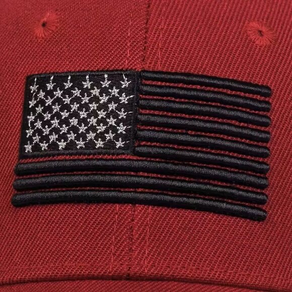 Red Patriotic USA Flag Hat Tactical Baseball Cap Adjustable Embroidered Gift - Picture 3 of 5